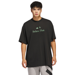 Herren T-Shirts - adidas Anthony Edwards Believe That - Black-Screaming Green