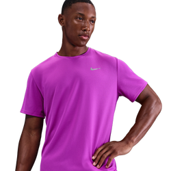 Men T-Shirts - Nike Miler - Vivid Purple-Reflective Silv