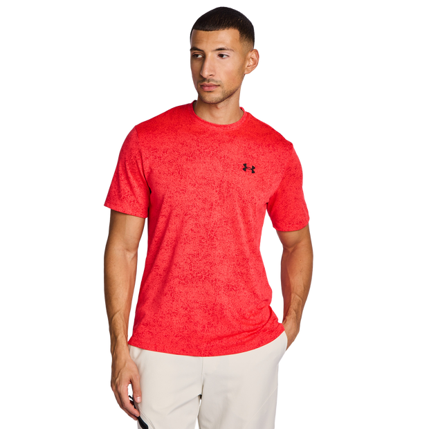 Under Armour Tech Pixelate T-shirts Heren - Rood - Maat M - Poly Jersey