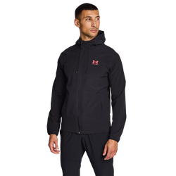 Men Track Tops - Under Armour Vibe Woven - Black-Black-Racer Red