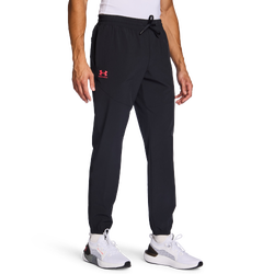 Men Pants - Under Armour Vibe Woven - Black-Black-Racer Red