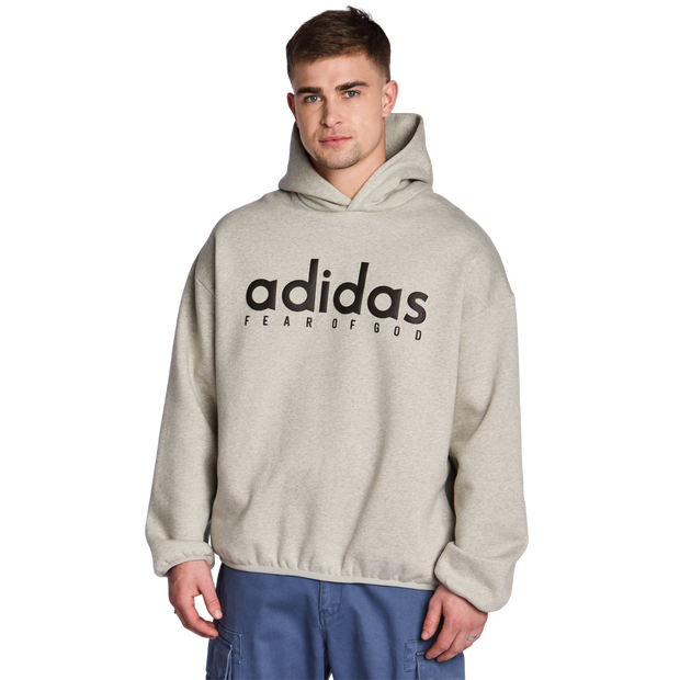 Adidas Fear Of God Uomo - Felpe Con Cappuccio Grigio - Taglia L - Pile Di Cotone
