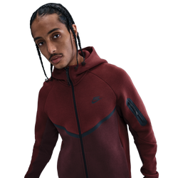Uomo Hoodies - Nike Tech Fleece - Dark Team Red-Burgundy Crush