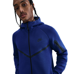 Men Hoodies - Nike Tech Fleece - Deep Royal Blue-Black