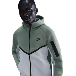 Homme Hoodies - Nike Tech Fleece - Clay Green-Lt Smoke Grey-Black