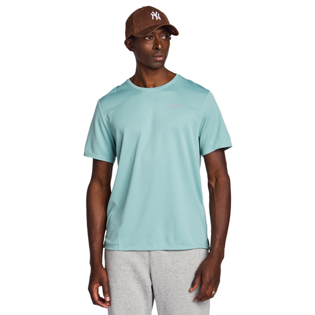 Nike Miler Men T-Shirts - Green - Size L - Poly Jersey