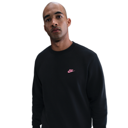 Men Sweatshirts - Nike Club - Black-Pinksicle