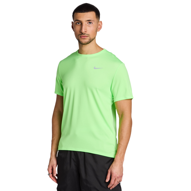 Nike Miler Uomo - Magliette Verde - Taglia L - Poly Jersey