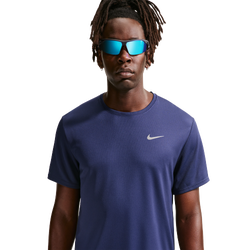 Hombre T-Shirts - Nike Miler - Midnight Navy-Reflective Silv