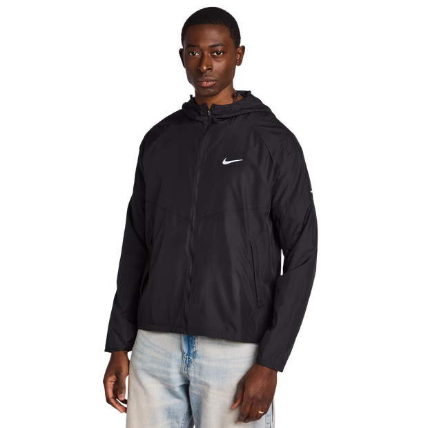 Nike Miler Men Track Tops - Black - Size M - Poly Woven