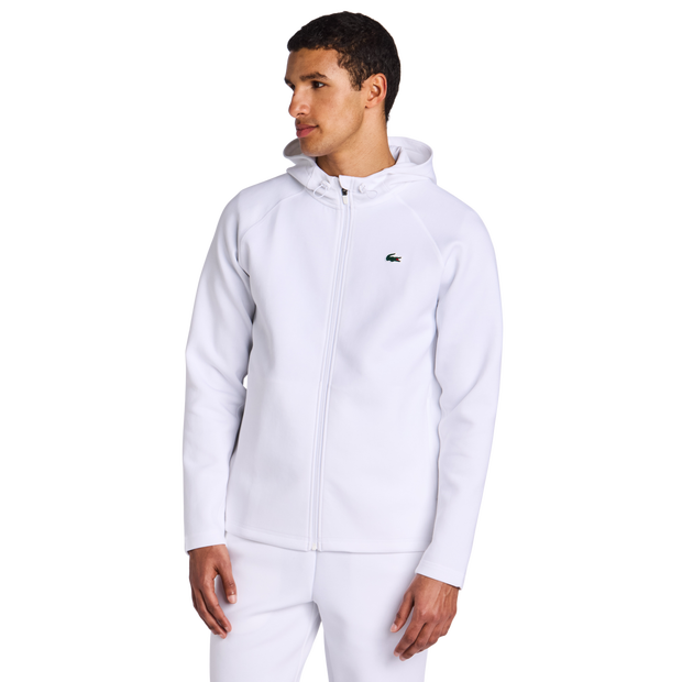Lacoste Interlock Uomo - Top da pista Bianco - Taglia S - Poly Fleece