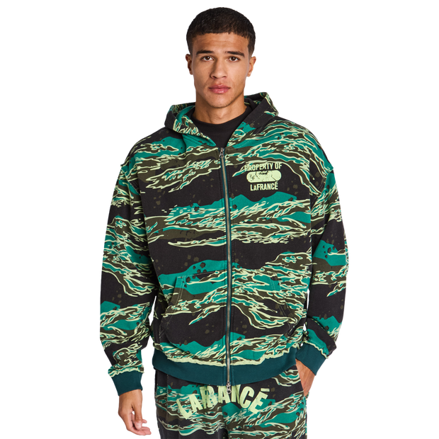 Puma La France Uomo - Felpe con cappuccio Verde - Taglia S - Pile di cotone