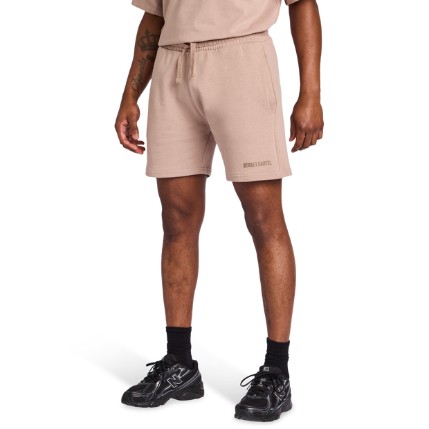 Street Cartel Darkside Uomo - Pantaloncini Marrone - Taglia L - French Terry di cotone