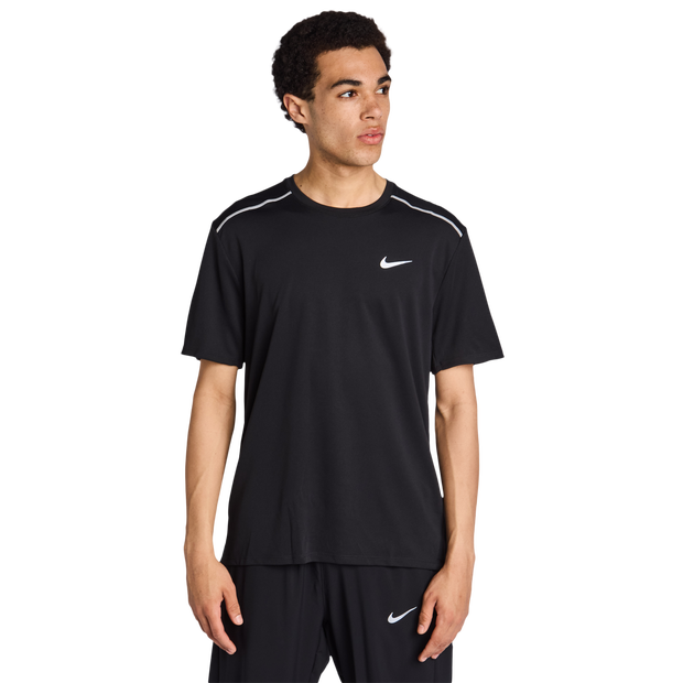 Nike Miler Uomo - Magliette Nero - Taglia XS - Poly Jersey
