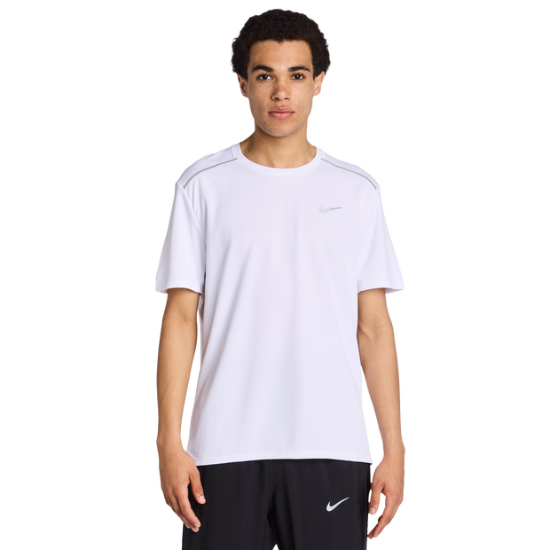 Nike Miler Uomo - Magliette Bianco - Taglia S - Poly Jersey
