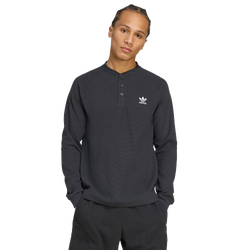 Herren T-Shirts - adidas Trefoil Essentials Long-sleeve Top - Black-Black