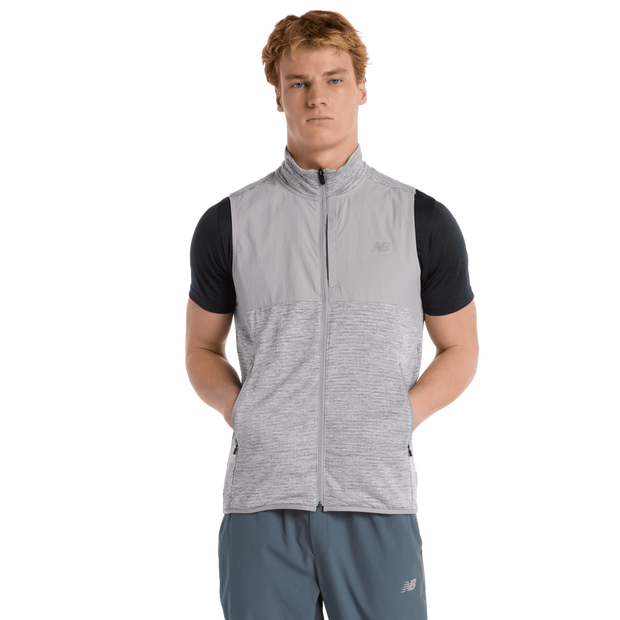 New Balance Heat Grid Vest Hombre Chalecos - Gris - Talla S - Poly Jersey