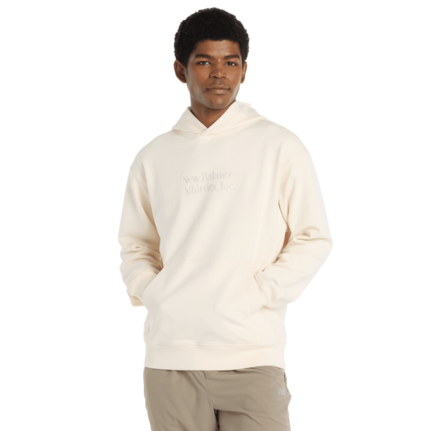 New Balance Athletics Classics Hoodie Uomo - Felpe con cappuccio Beige - Taglia L - Jersey di cotone