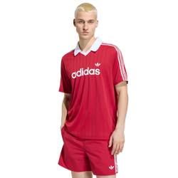 Hombre T-Shirts - adidas 3 Stripes Pinstripe Jersey - Team Victory Red-White-Red
