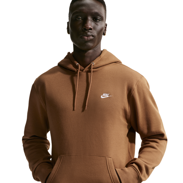 Nike Club Hoodies Heren - Bruin - Maat XS - Katoen Fleece