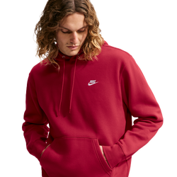 Homme Hoodies - Nike Club - Tough Red-Tough Red-White