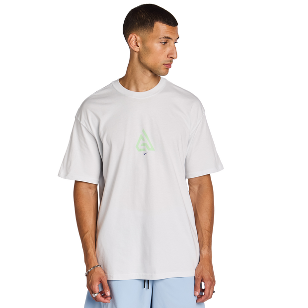 Nike Giannis T-shirts Heren - Wit - Maat M - Katoen Jersey