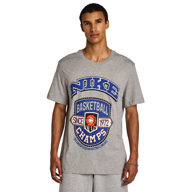 Nike Club Bb T-shirts Heren - Grijs - Maat S - Katoen Jersey