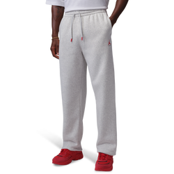 Men Pants - Jordan Brooklyn - Neutral Grey-Htr-University Red