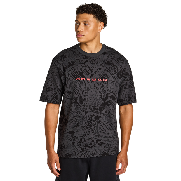 Jordan Brooklyn T-shirts Heren - Zwart - Maat S - Katoen Jersey