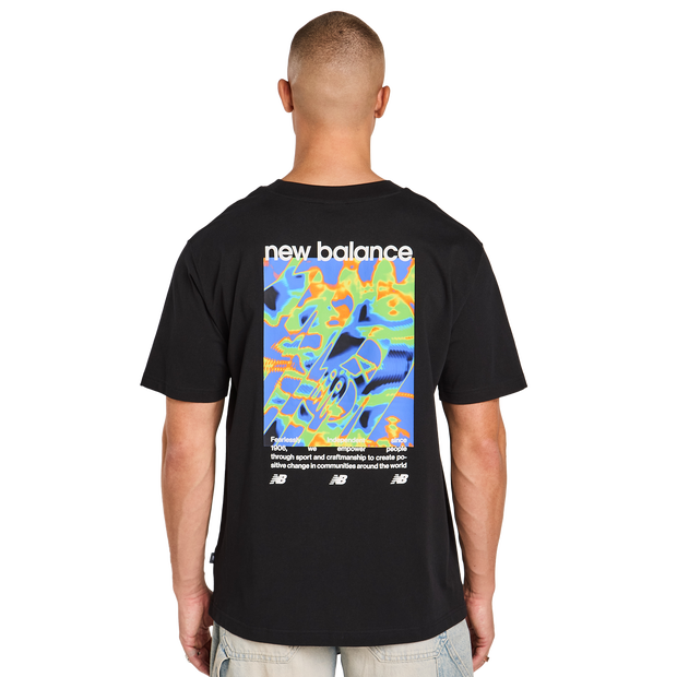 New Balance Heat Map Forward Thinker Herren T-Shirts - Schwarz - Größe XL - Baumwoll-Jersey