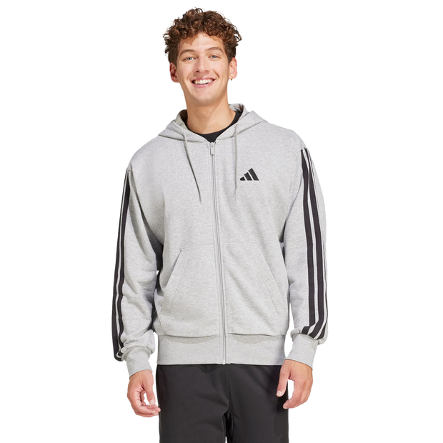 Adidas Terry Men Hoodies - Grey - Size XL - Cotton Jersey