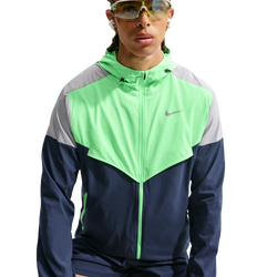 Men Track Tops - Nike Windrunner - Midnight Navy-Illusion Green-Wolf Grey