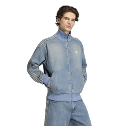 Herren Track Tops - adidas Firebird Denim - Worn Blue Denim-Worn Blue Denim-Worn Blue Denim