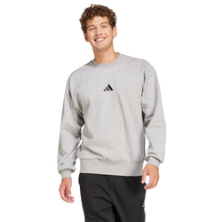 Heren Sweatshirts - adidas Essentials Feel Cozy Fleece Sweatshirt - Medium Grey Heather-Black