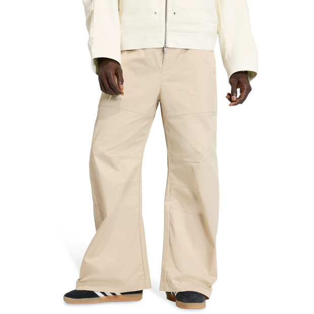Adidas Premium Essentials Wide Trousers Men Pants - Beige - Size XXS - Cotton Jersey