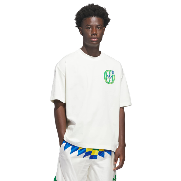 Adidas Originals Basketball Crest T-shirt Uomo - Magliette Bianco - Taglia XXS - Jersey di cotone