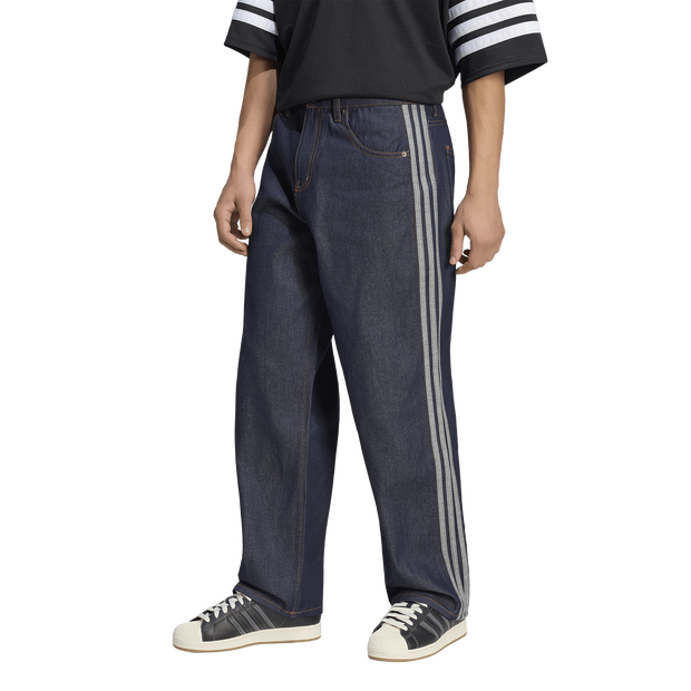 Adidas Firebird Uomo - Pantaloni Blu - Taglia L - 38'' - Denim Di Cotone