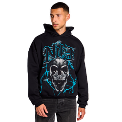 Men Hoodies - Nike Standard Issue - Black-Lt Current Blue-Pale Ivory