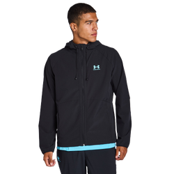 Men Track Tops - Under Armour Vibe Woven - Black-Fresco Blue