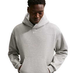 Men Hoodies - Nike Solo Swoosh - Dk Grey Heather-Sail-Dk Grey Heather