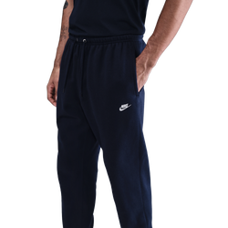 Men Pants - Nike Club Cuffed Brushed Fleece Trousers - Obsidian-Obsidian