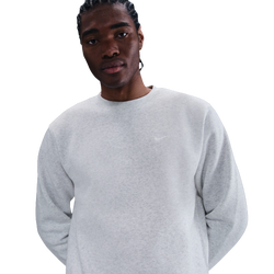 Men Sweatshirts - Nike Club Fleece Crew - Birch Heather-White