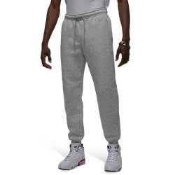Men Pants - Jordan Brooklyn Fleece Trousers - Grey Heather-White