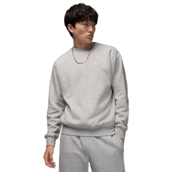 Men Sweatshirts - Jordan Brooklyn Fleece Crew Neck Sweatshirt - Grey Heather-White