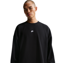 Men Sweatshirts - Nike Sportswear Club Oversized French Terry Crew - Black-White