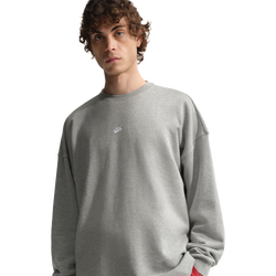 Men Sweatshirts - Nike Sportswear Club Oversized French Terry Crew - Dark Grey Heather-White