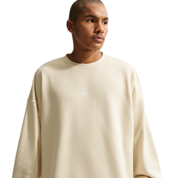 Hombre Sweatshirts - Nike Sportswear Club Oversized French Terry Crew - Light Khaki-White