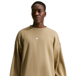 Hombre Sweatshirts - Nike Sportswear Club Oversized French Terry Crew - Parachute Beige-White