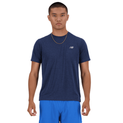 Herren T-Shirts - New Balance Athletics T-shirt - Nb Navy Heather-Slate Grey