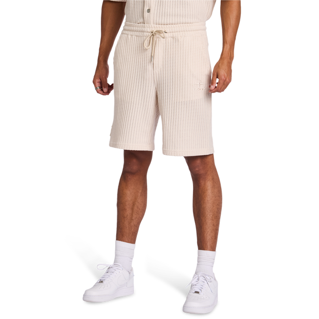 Future Past Flower Herren Kurze Hosen - Beige - Größe L - Baumwoll-Frottee Beige L